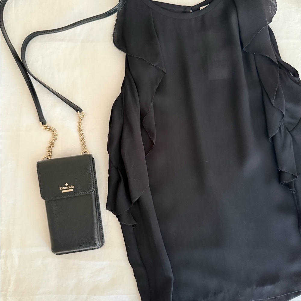 Kate Spade Black Ruffle Blouse - Picture 2 of 11